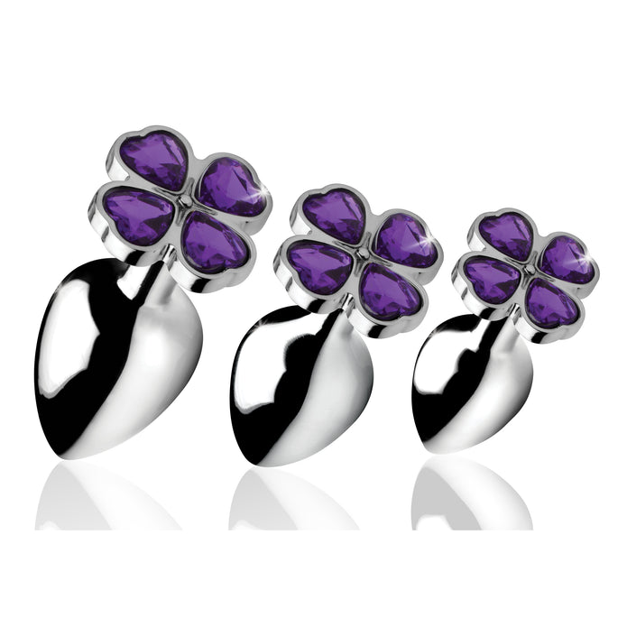 Violet Flower Gem Anal Plug Set XR Brands Violet Flower Gem Anal Plug Set XR Brands