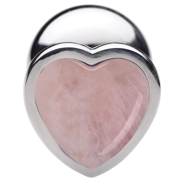 Gemstones Rose Quartz Heart Small Anal Plug XR Brands Gemstones Rose Quartz Heart Small Anal Plug XR Brands