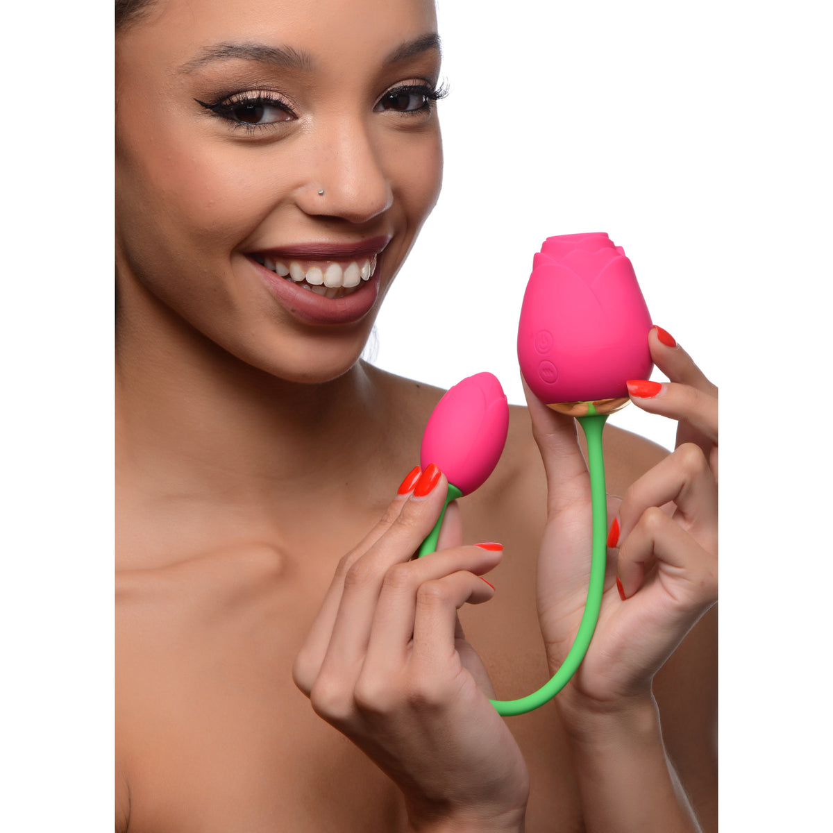 Bloomgasm Rose Duet Sucking & Vibrating Silicone Duo
