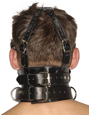 Strict Leather Premium Muzzle with Blindfold and Gags