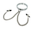Chrome Slave Collar with Nipple Clamps - Small-Medium