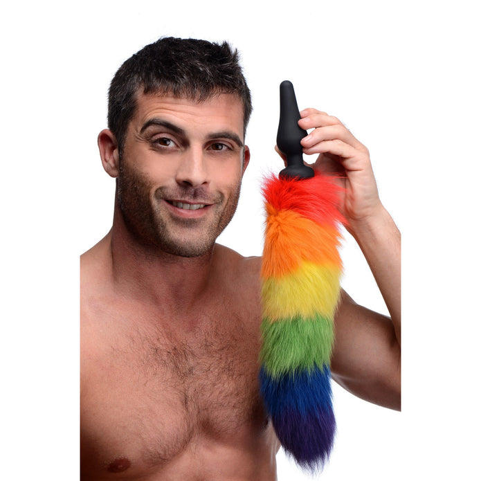 Rainbow Tail Anal Plug XR Brands Rainbow Tail Anal Plug XR Brands