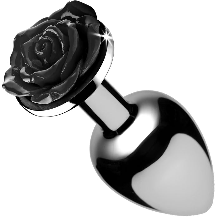 Black Rose Anal Plug- Small XR Brands Black Rose Anal Plug- Small XR Brands