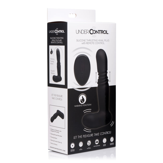 Silicone Thrusting Anal Plug with Remote Control XR Brands Silicone Thrusting Anal Plug with Remote Control XR Brands