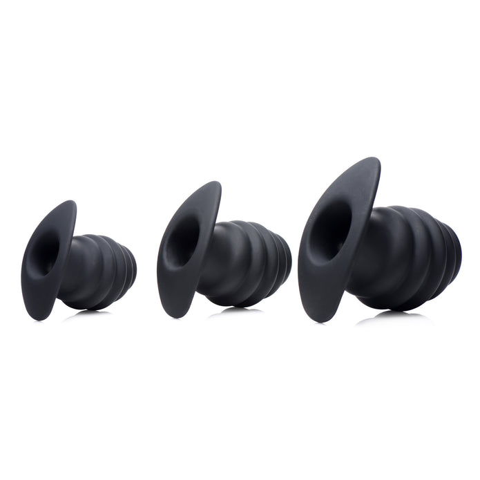 Hive Ass Tunnel Silicone Ribbed Hollow Anal Plug - Small XR Brands Hive Ass Tunnel Silicone Ribbed Hollow Anal Plug - Small XR Brands