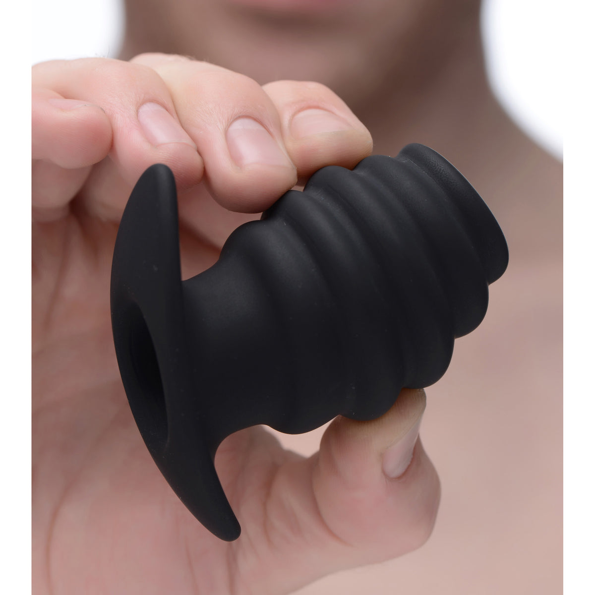 Hive Ass Tunnel Silicone Ribbed Hollow Anal Plug - Small XR Brands Hive Ass Tunnel Silicone Ribbed Hollow Anal Plug - Small XR Brands