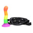 Proud Rainbow Silicone Dildo with Harness