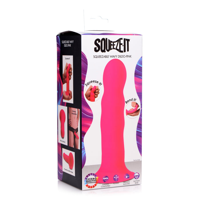 Squeeze-It Wavy Dildo - Pink