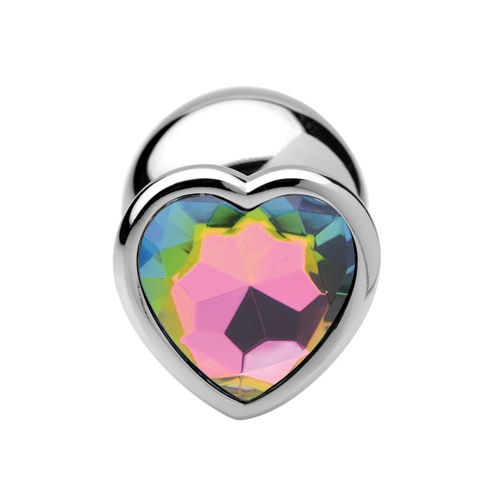 Rainbow Prism Heart Anal Plug - Small XR Brands Rainbow Prism Heart Anal Plug - Small XR Brands
