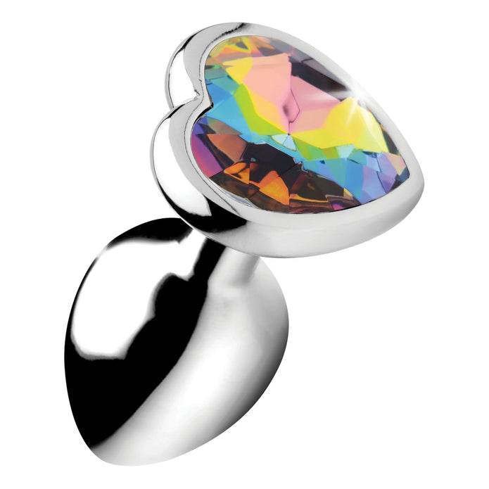 Rainbow Prism Heart Anal Plug - Small XR Brands Rainbow Prism Heart Anal Plug - Small XR Brands