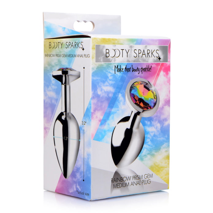 Rainbow Prism Gem Anal Plug - Medium XR Brands Rainbow Prism Gem Anal Plug - Medium XR Brands