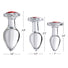 Red Heart Gem Glass Anal Plug - Small