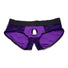 Lace Envy Purple Crotchless Panty Harness & Dildo - L-XL