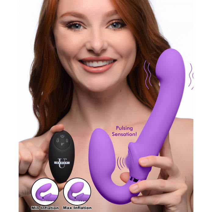 10X Ergo-Fit G-Pulse Inflatable & Vibrating Strapless Strap-On XR Brands 10X Ergo-Fit G-Pulse Inflatable & Vibrating Strapless Strap-On XR Brands