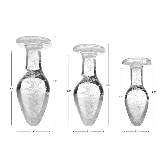Glow-in-the-Dark Glass Anal Plug - Large XR Brands Glow-in-the-Dark Glass Anal Plug - Large XR Brands