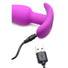 21X Remote Control Vibrating Silicone Butt Plug - Purple