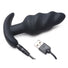 21X Remote Control Vibrating Silicone Swirl Butt Plug - Black