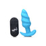 21X Remote Control Vibrating Silicone Swirl Butt Plug - Blue