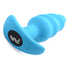 21X Remote Control Vibrating Silicone Swirl Butt Plug - Blue