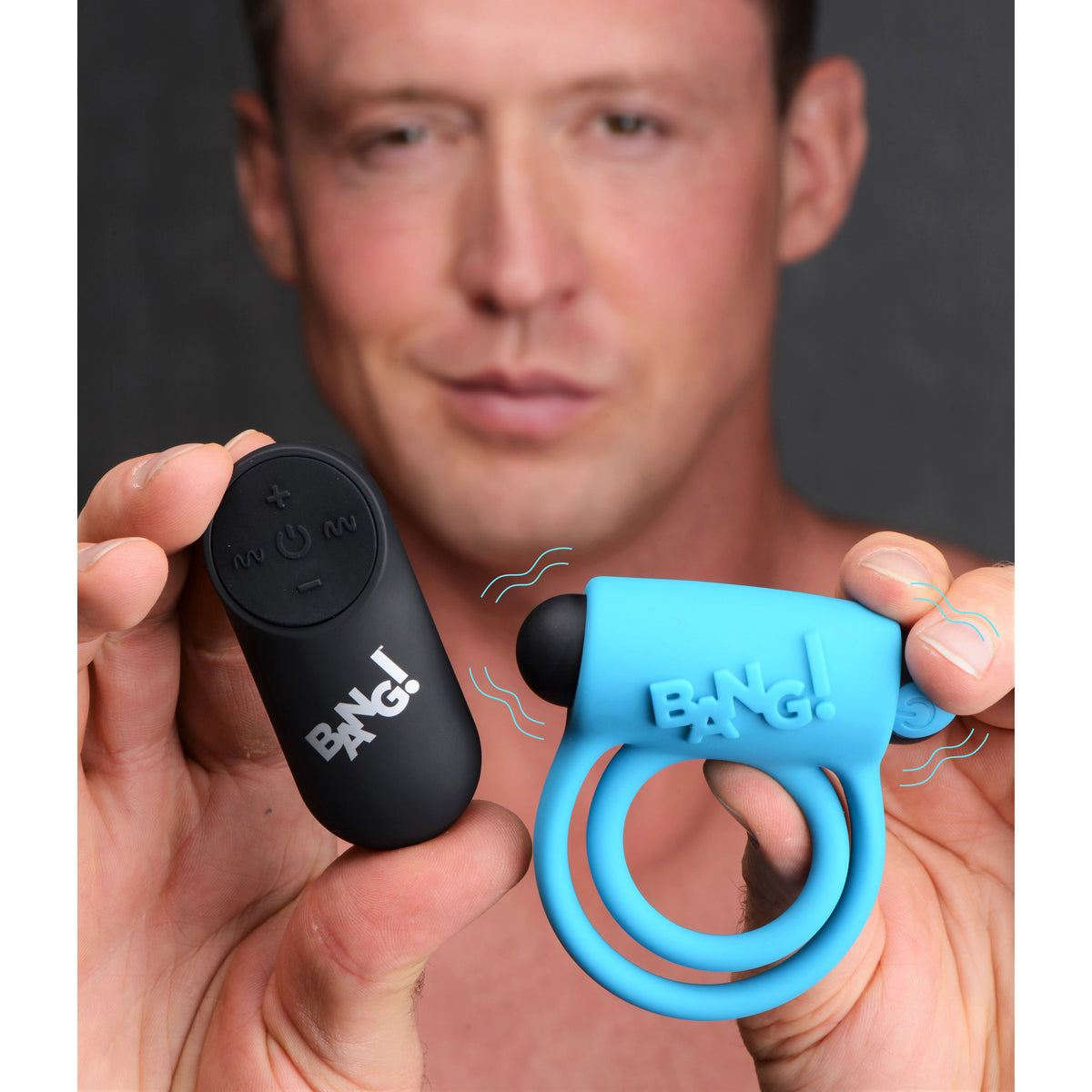 28X Remote Control Vibrating Cock Ring & Bullet - Blue