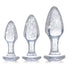 Glitter Gem Anal Plug Set - Silver
