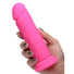 Power Player 28X Vibrating Silicone Dildo with Remote - Pink