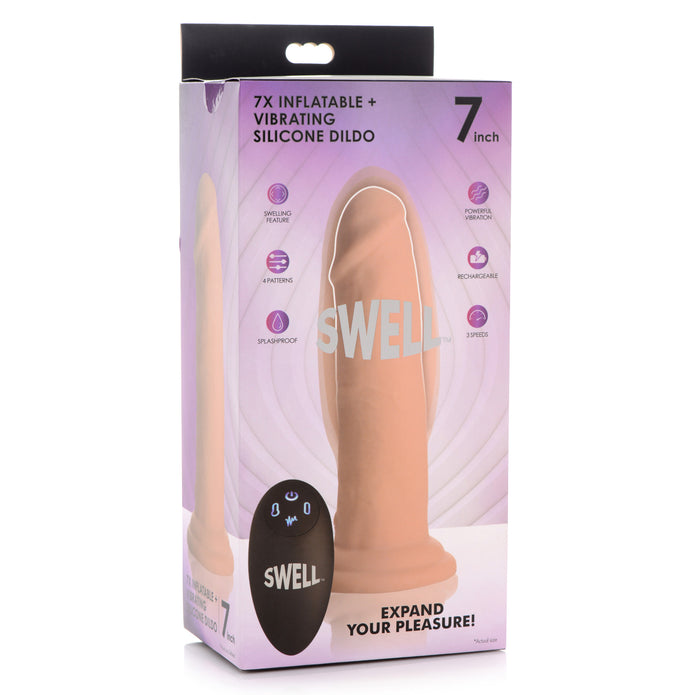7X Inflatable Vibrating Remote Control Silicone Dildo - 7 Inch XR Brands 7X Inflatable Vibrating Remote Control Silicone Dildo - 7 Inch XR Brands
