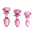 Pink Rose Glass Anal Plug - Medium