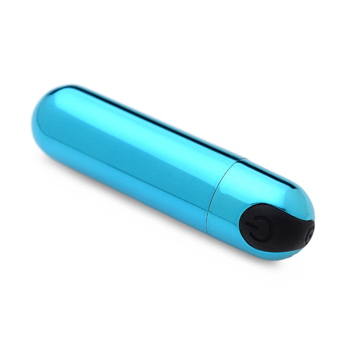 10X Rechargeable Vibrating Metallic Bullet - Blue