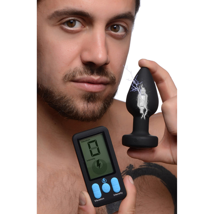 E-Stim Pro Silicone Vibrating Anal Plug w- Remote XR Brands E-Stim Pro Silicone Vibrating Anal Plug w- Remote XR Brands