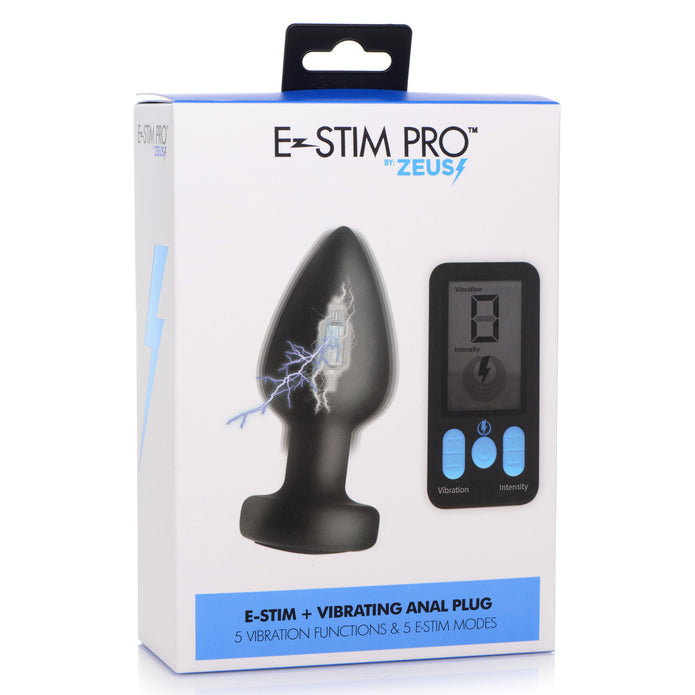 E-Stim Pro Silicone Vibrating Anal Plug w- Remote XR Brands E-Stim Pro Silicone Vibrating Anal Plug w- Remote XR Brands