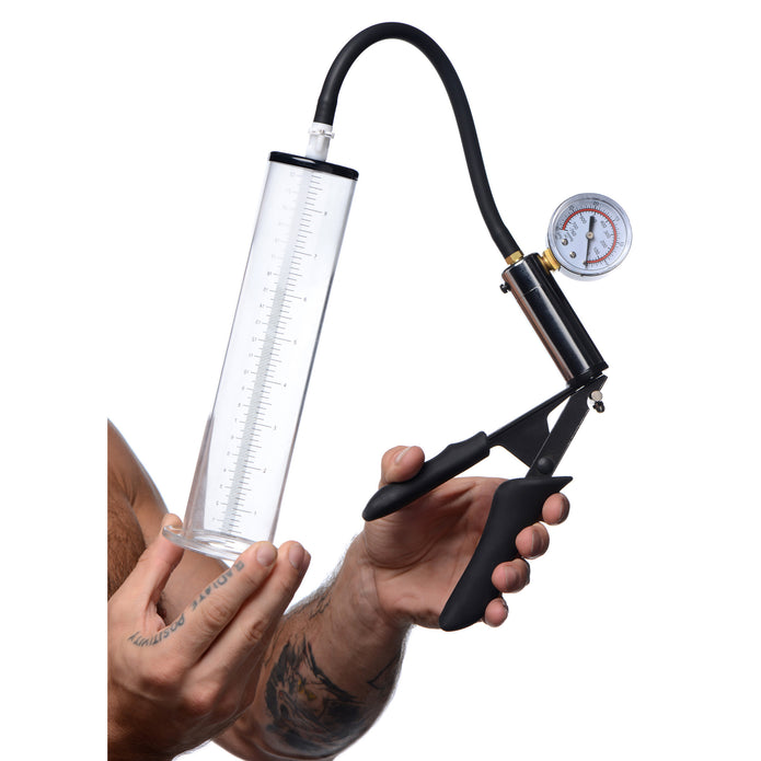 XR Brands Size Matters Penis Pump Kit with 2.5 inch Cylinder & Hand Pump  with Gauge