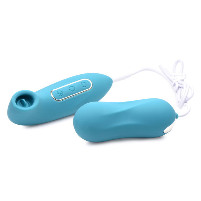 Entwined Silicone Thumping Egg & Licking Clitoral Stimulator