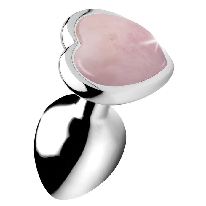 Gemstones Rose Quartz Heart Small Anal Plug XR Brands Gemstones Rose Quartz Heart Small Anal Plug XR Brands