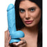 8.25" Dildo with Balls - Blue