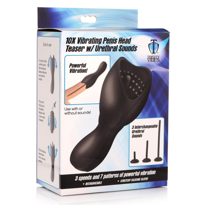Vibrating Penis Head Teaser w- Urethral Sounds XR Brands Vibrating Penis Head Teaser w- Urethral Sounds XR Brands