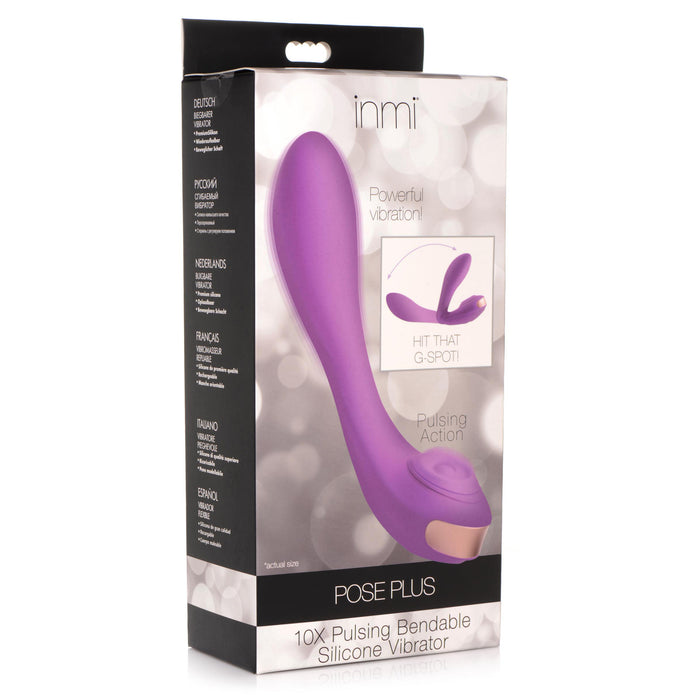 Pose Plus 10X Pulsing Bendable Silicone Vibrator XR Brands Pose Plus 10X Pulsing Bendable Silicone Vibrator XR Brands
