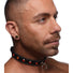Rhinestone Choker with O-Ring - Red