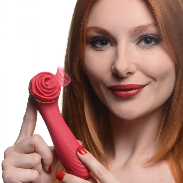 Passion Petals 10X Silicone Suction Rose Vibrator - Red XR Brands Passion Petals 10X Silicone Suction Rose Vibrator - Red XR Brands