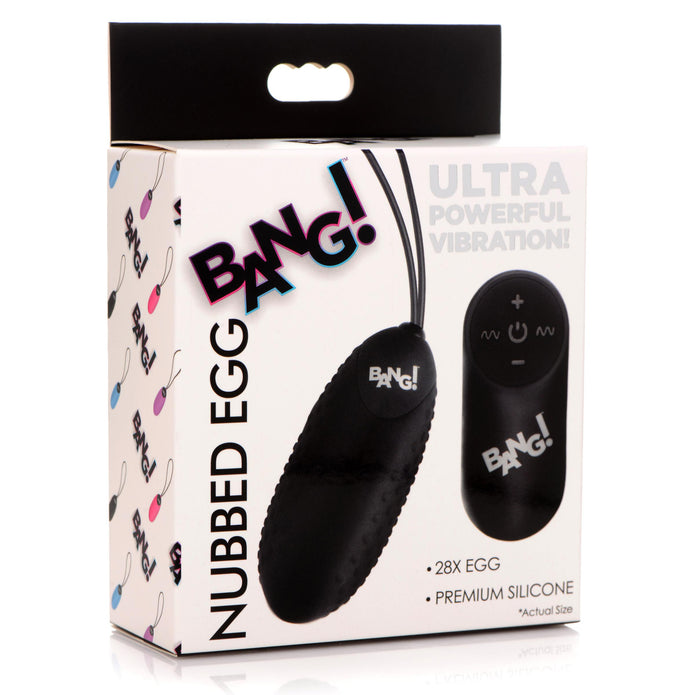 28X Nubbed Silicone Egg - Black XR Brands 28X Nubbed Silicone Egg - Black XR Brands