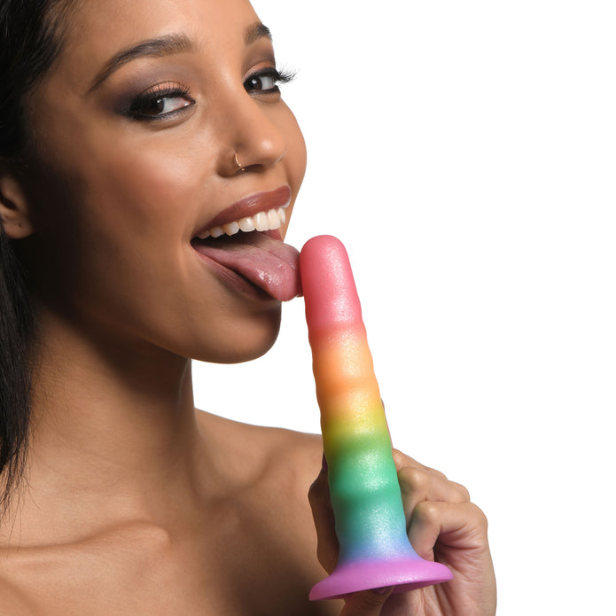 Simply Sweet Zigzag Rainbow Dildo - XrBrands.com XR Brands Simply Sweet Zigzag Rainbow Dildo - XrBrands.com XR Brands