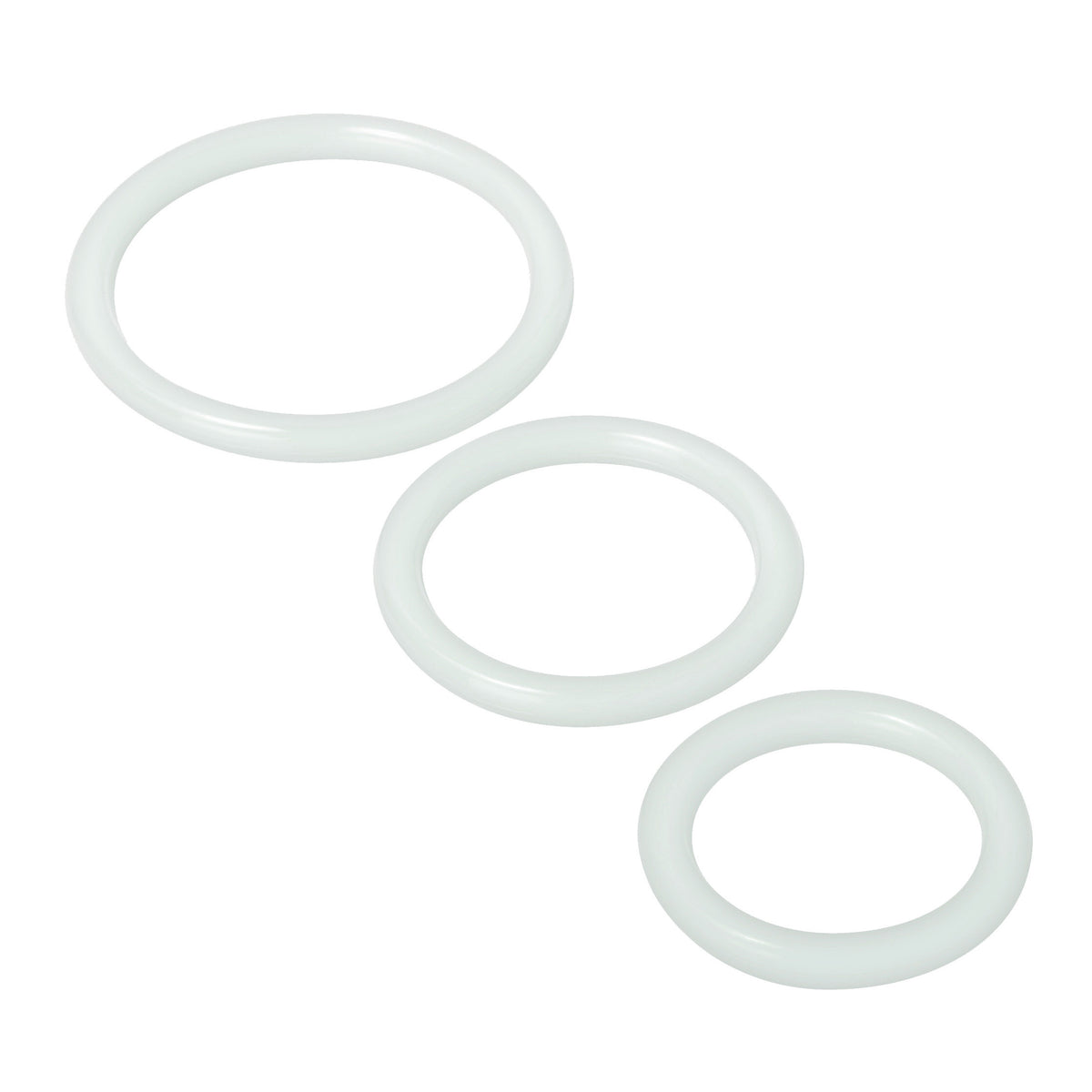 Trinity Silicone Cock Rings, Clear
